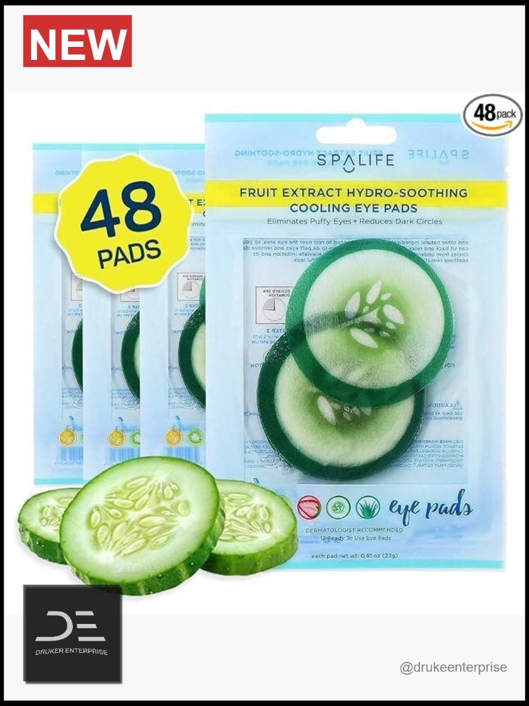 Cooling Cucumber Eye Pads For Puffy Eyes & Dark Circles - 48 Count